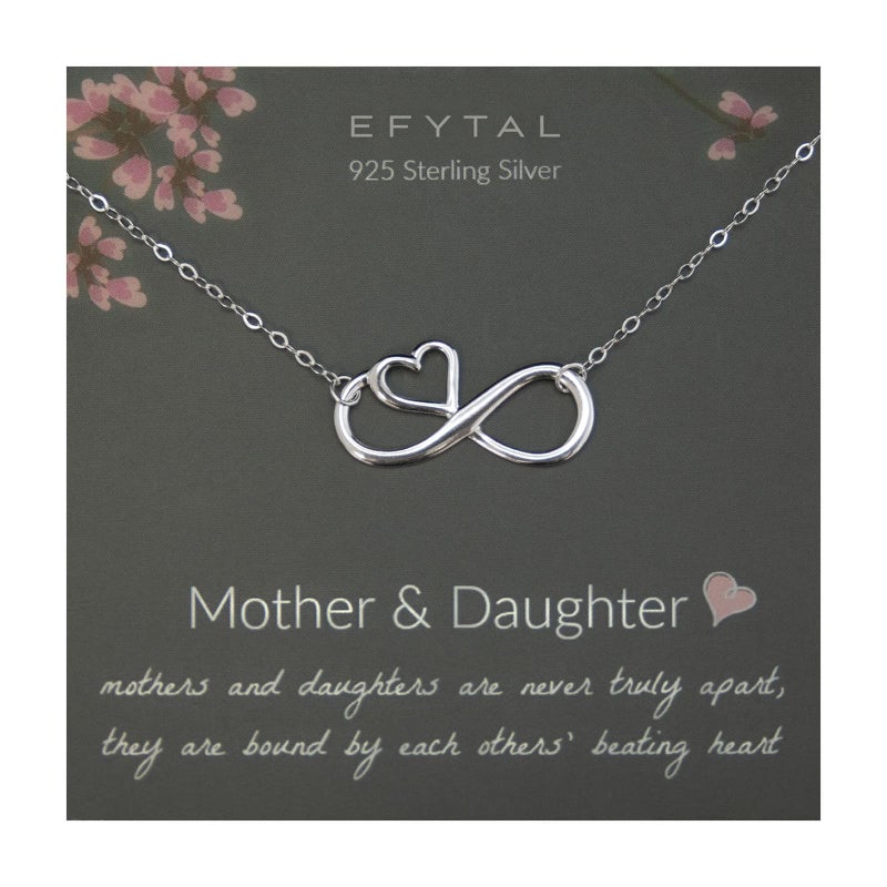 EFYTAL Mother Daughter Necklace, Mother's Day Gifts for Mom from Daughter, Sterling Silver Mom Necklace for Women, Sentimental Gift - Image 1